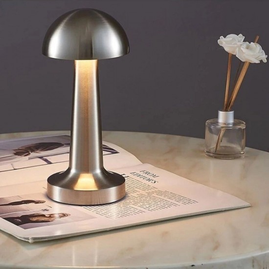 Robinanka Mantar Model Silver Renk Şarjlı Dokunmatik 3 Renkli LED Masa Lambası Robinanka Mantar Model Silver Renk Şarjlı Dokunmatik 3 Renkli LED Masa Lambası