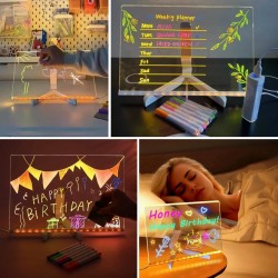 Robinanka LED Işıklı Kendiliğinden Renkli Fosforlu Kalemli Dikdörtgen Yazı Panosu 20x30 cm Robinanka LED Işıklı Kendiliğinden Renkli Fosforlu Kalemli Dikdörtgen Yazı Panosu 20x30 cm