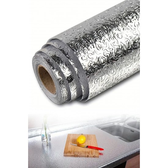 Robinanka® Rulo Gümüş Alüminyum Folyo Duvar Kağıdı, Kendinden Yapışkanlı Raf İçi, Su Geçirmez Folyo 2 mt x 60 cm Robinanka® Rulo Gümüş Alüminyum Folyo Duvar Kağıdı, Kendinden Yapışkanlı Raf İçi, Su Geçirmez Folyo 2 mt x 60 cm