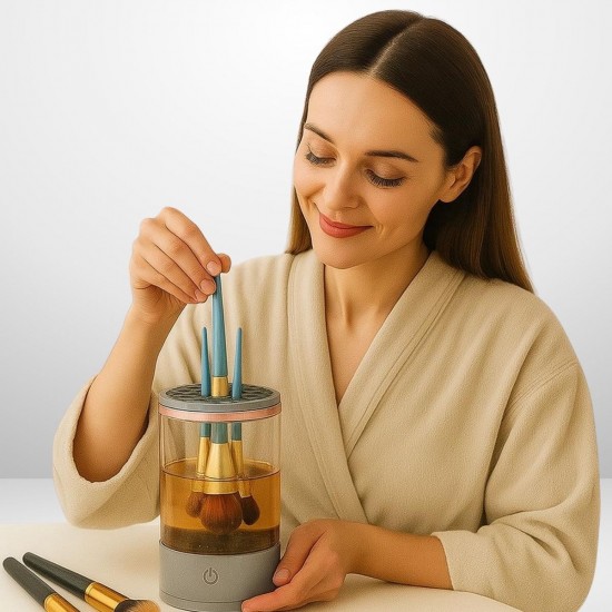 Robinanka USB Şarjlı Makyaj Fırçası Temizleyici Aparat Hızlı Kurutmalı, Çok Yönlü Fırça Temizleyici