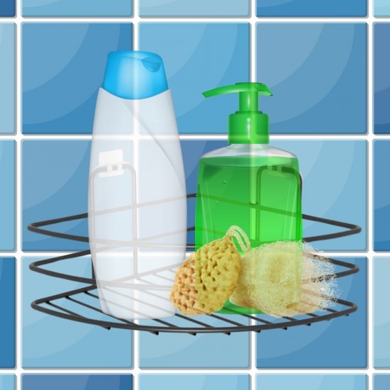 Robinanka® Kendiliğinden Yapışkanlı Montaj Gerektirmeyen Tek Katlı Banyo Askı Köşe Şampuanlık Siyah Robinanka® Kendiliğinden Yapışkanlı Montaj Gerektirmeyen Tek Katlı Banyo Askı Köşe Şampuanlık Siyah