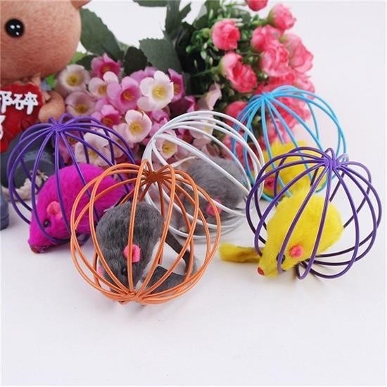 Robinanka® Renkli Metal Kafesli Peluş Fareli Kedi Köpek Oyuncağı Oyun Topu 6 cm Robinanka® Renkli Metal Kafesli Peluş Fareli Kedi Köpek Oyuncağı Oyun Topu 6 cm