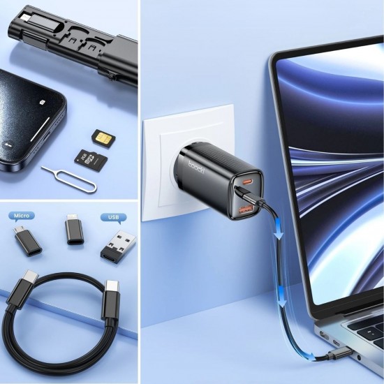 Robinanka® Cep Tipi 60W Bas Aç Type-C,İphone Şarj,Micro USB Hızlı Şarj Data Kablo Seti Robinanka® Cep Tipi 60W Bas Aç Type-C,İphone Şarj,Micro USB Hızlı Şarj Data Kablo Seti
