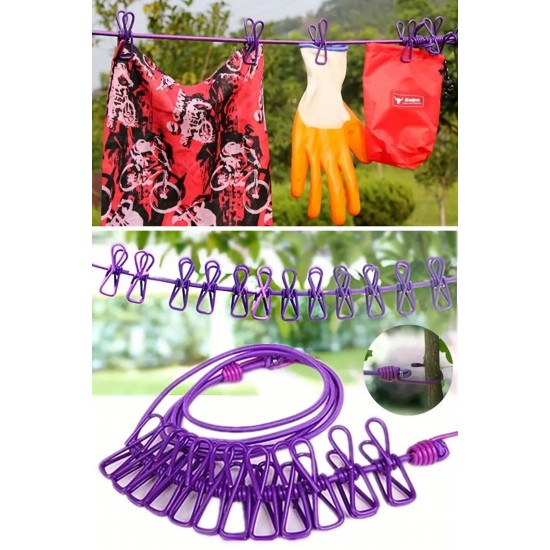 Robinanka® Taşınabilir Seyahat Çamaşır İpi 12 Mandallı Klipsli Lastikli Çamaşır Mandalları Robinanka® Taşınabilir Seyahat Çamaşır İpi 12 Mandallı Klipsli Lastikli Çamaşır Mandalları