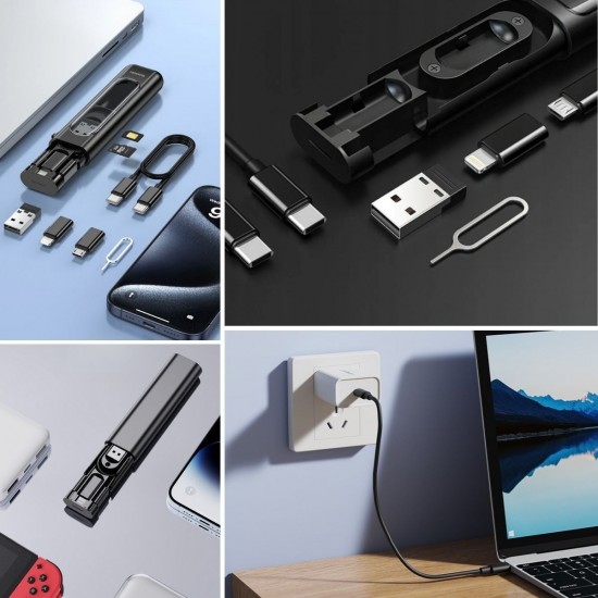 Robinanka® Cep Tipi 60W Bas Aç Type-C,İphone Şarj,Micro USB Hızlı Şarj Data Kablo Seti Robinanka® Cep Tipi 60W Bas Aç Type-C,İphone Şarj,Micro USB Hızlı Şarj Data Kablo Seti