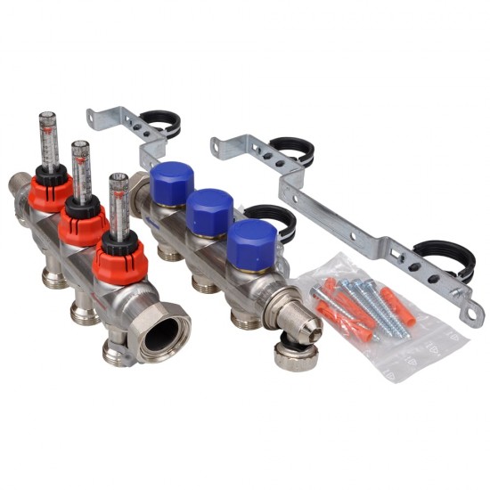 Fraenkische 3 ağızlı Debi Göstergeli Kollektör Paslanmaz Çelik