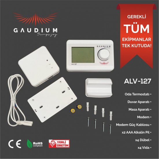 Gaudium ALV-127 Kablosuz Dijital Oda Termostatı