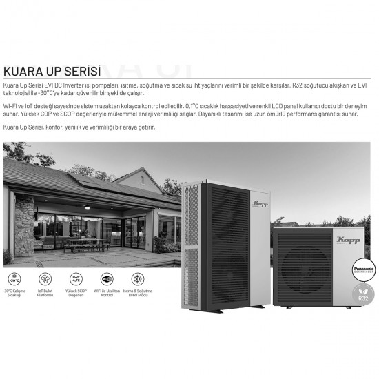 KOPP Kuara Up EVI 13 KW Monofaze DC Inverter Isı Pompası