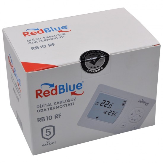 Redblue RB10 RF Kablosuz Dijital Oda Termostatı Redblue RB10 RF Kablosuz Dijital Oda Termostatı